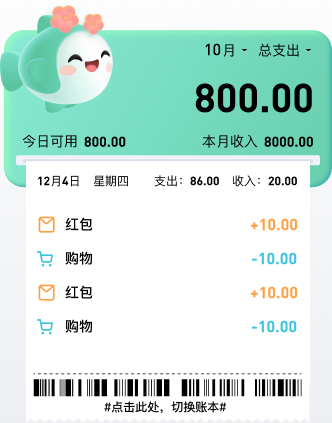预算充足:本月支出 800.00
