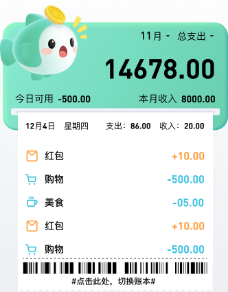 消费增加:本月支出 14678.00